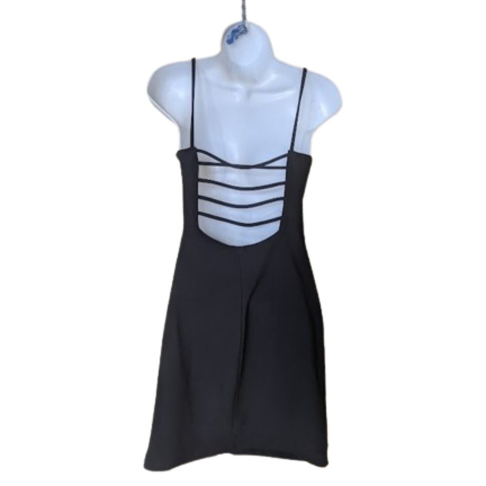 Black Backless Short Mini Dress Size Small  ---